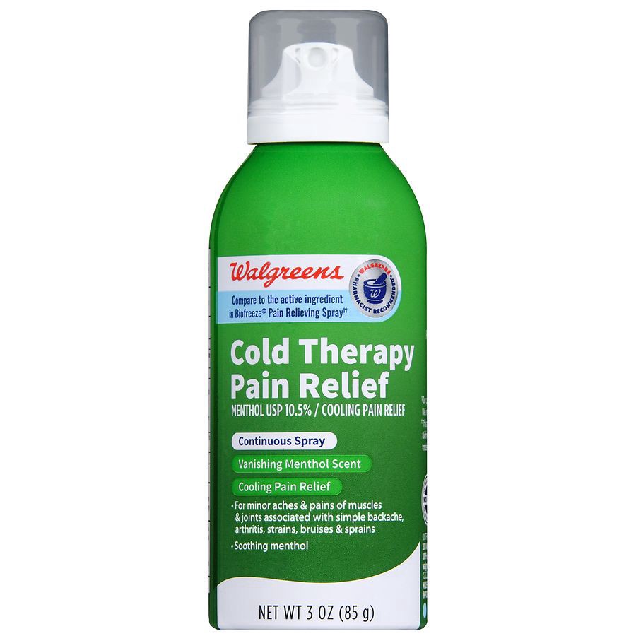 slide 2 of 5, Walgreens Cold Therapy Pain Relief Continuous Spray Menthol, 3 oz