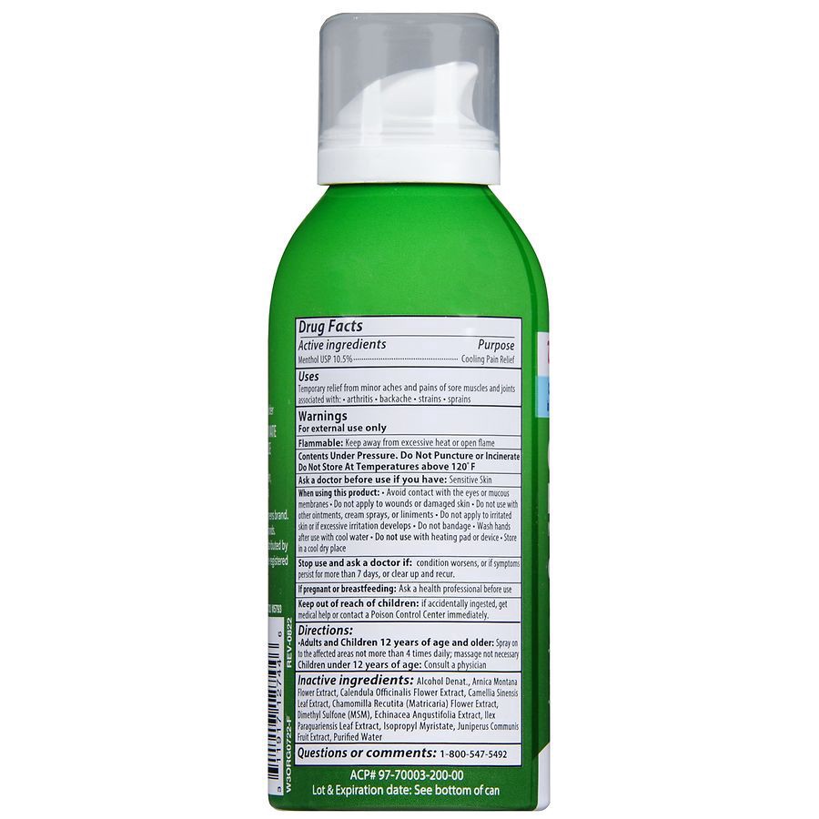 slide 4 of 5, Walgreens Cold Therapy Pain Relief Continuous Spray Menthol, 3 oz