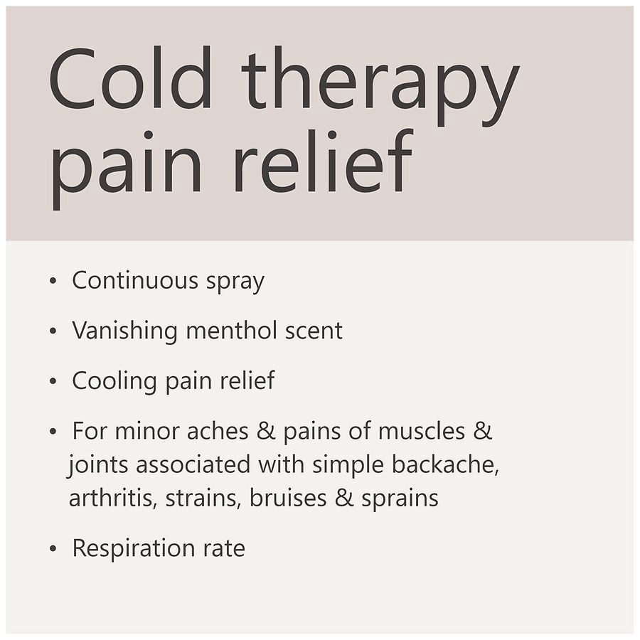 slide 5 of 5, Walgreens Cold Therapy Pain Relief Continuous Spray Menthol, 3 oz