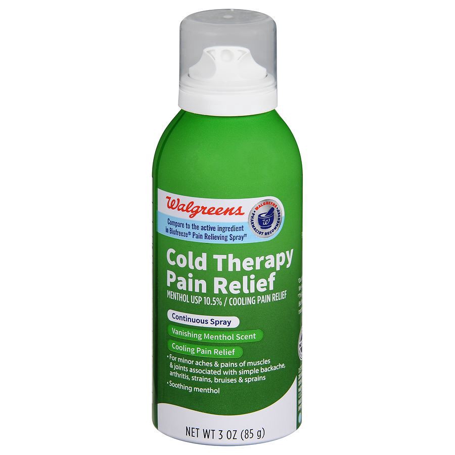 slide 1 of 5, Walgreens Cold Therapy Pain Relief Continuous Spray Menthol, 3 oz