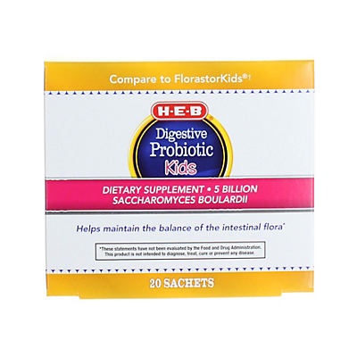 slide 1 of 1, H-E-B Digestive Probiotic Kids 5 Billion, 20 ct