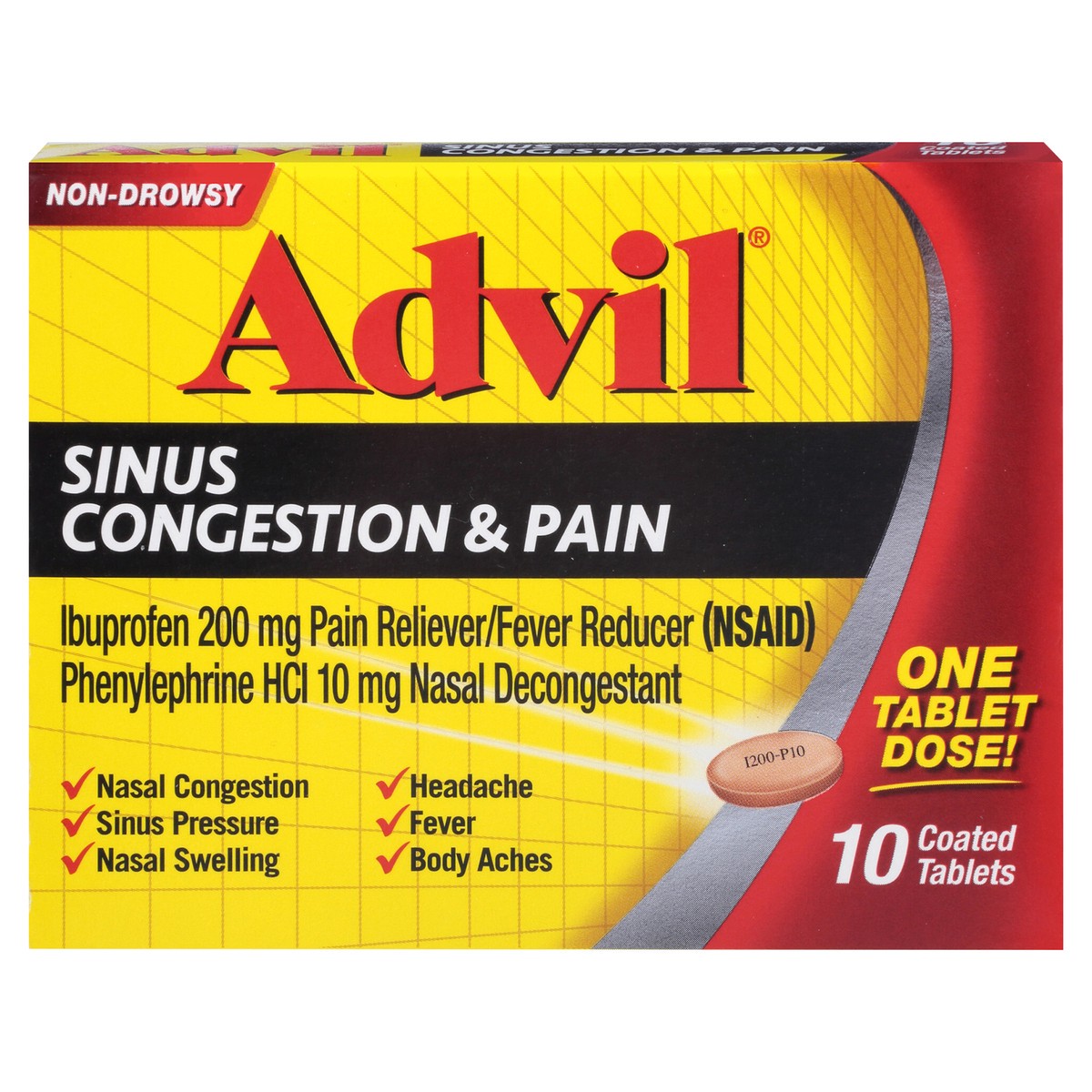 slide 13 of 13, Advil Sinus Congestion &Pain, 10 ct