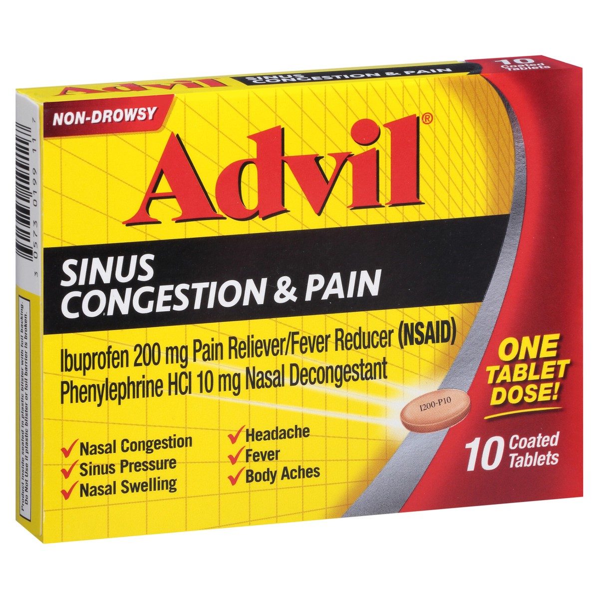 slide 10 of 13, Advil Sinus Congestion &Pain, 10 ct