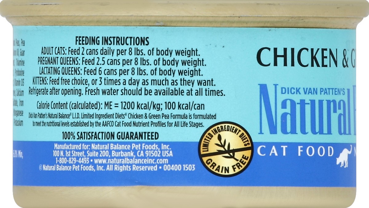 slide 4 of 6, Natural Balance Limited Ingredient Diets Chicken & Green Pea Formula Cat Food 3 oz, 5.5 oz