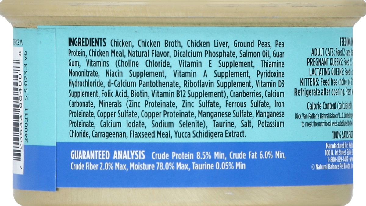 slide 5 of 6, Natural Balance Limited Ingredient Diets Chicken & Green Pea Formula Cat Food 3 oz, 5.5 oz