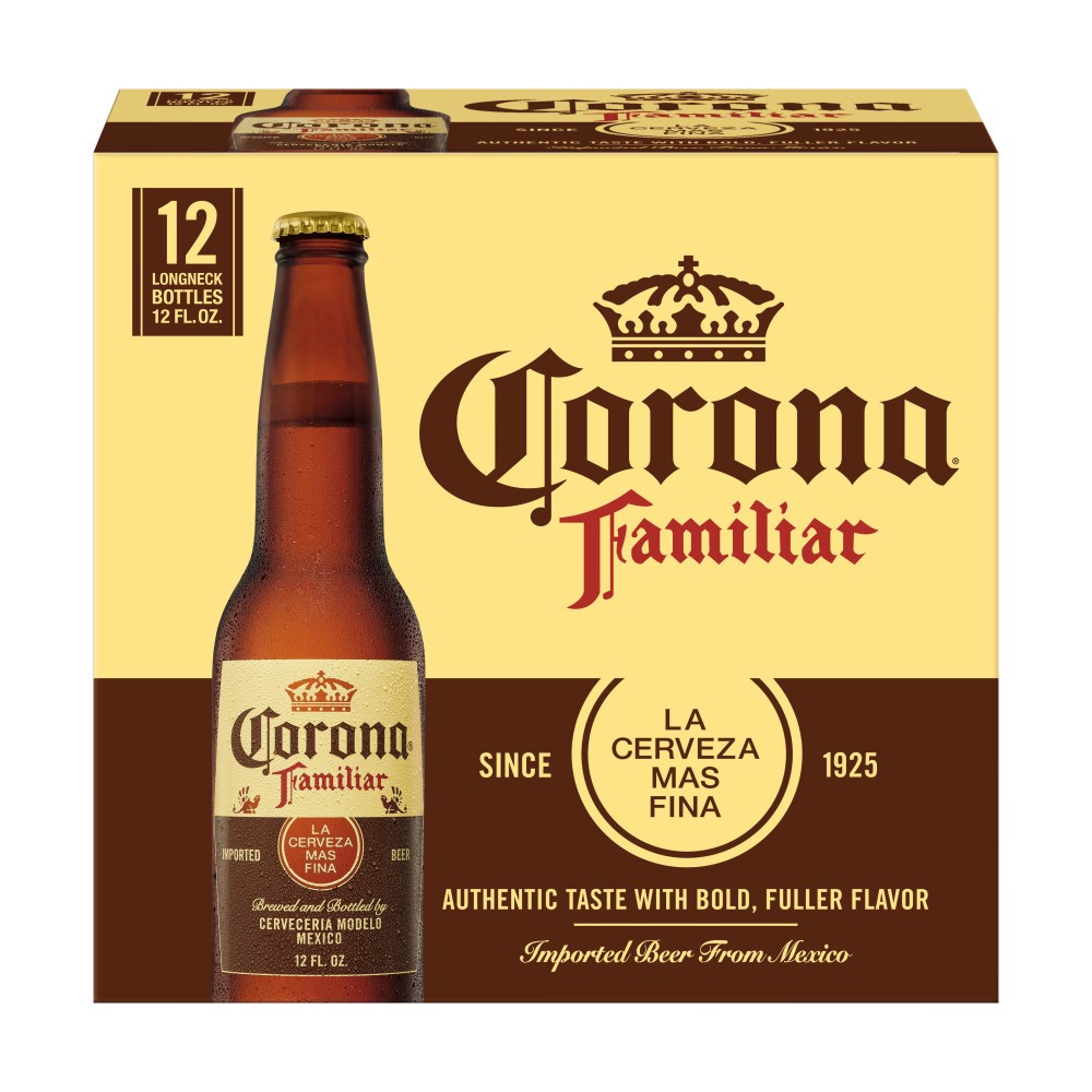 slide 1 of 55, Corona Familiar Mexican Lager Import Beer, 12 pk 12 fl oz Bottles, 4.8% ABV, 144 fl oz