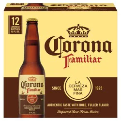 Corona Familiar Mexican Lager Imported Beer, 12 pk 12 fl. oz. Bottles, 4.8% ABV
