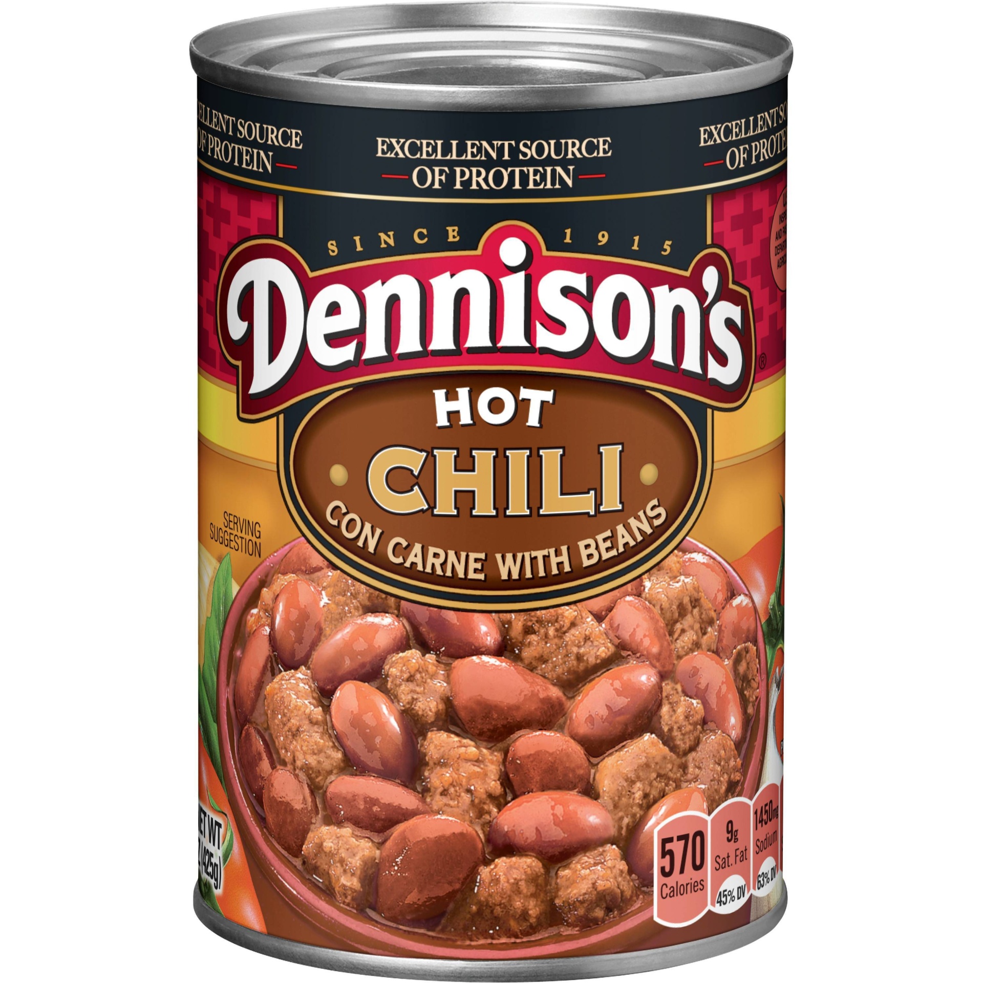 slide 1 of 1, Dennison's Hot Chili con Carne with Beans, 