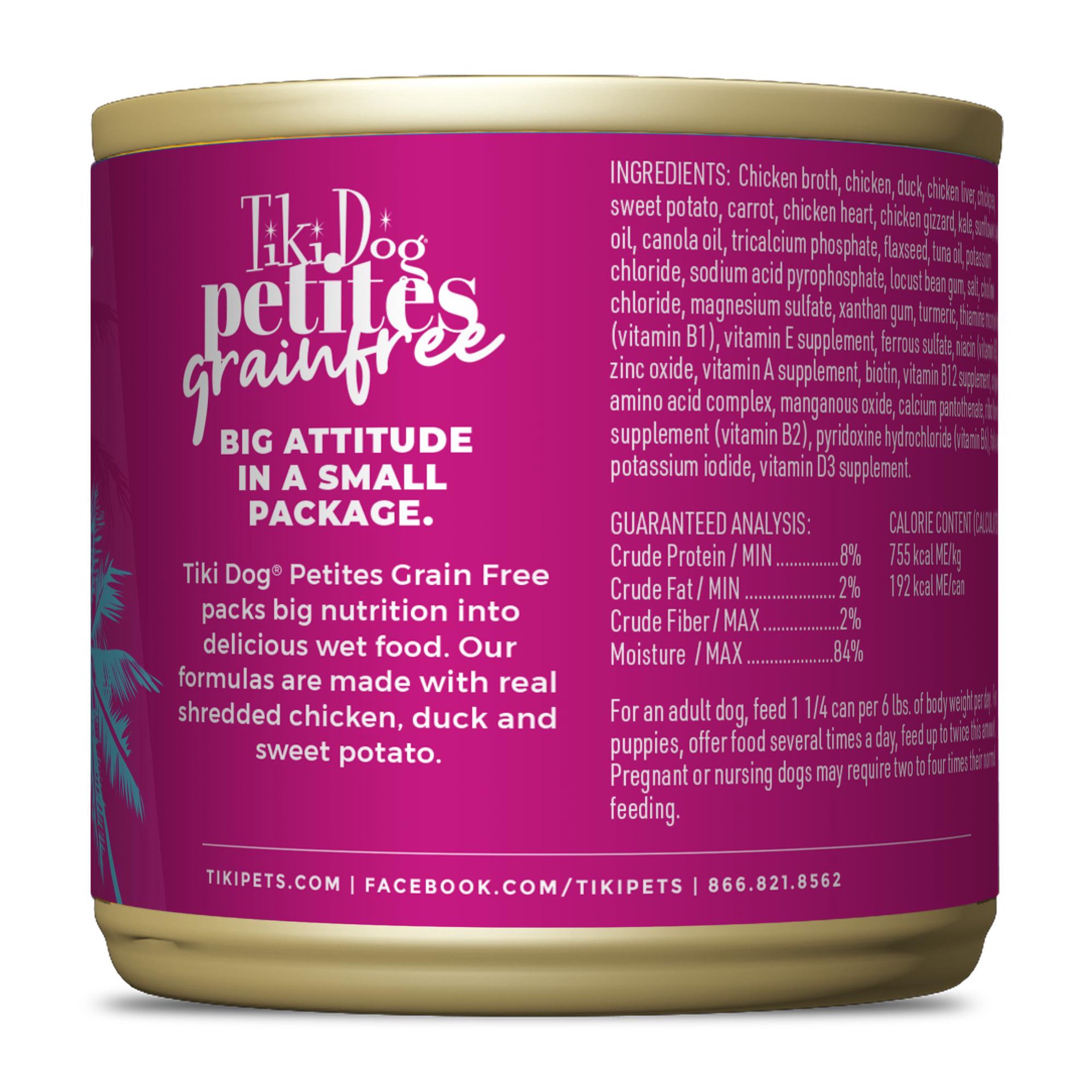 slide 6 of 7, Tiki Dog® Aloha Petites® All Life Stage Wet Dog Food - Chicken & Duck, 9 oz