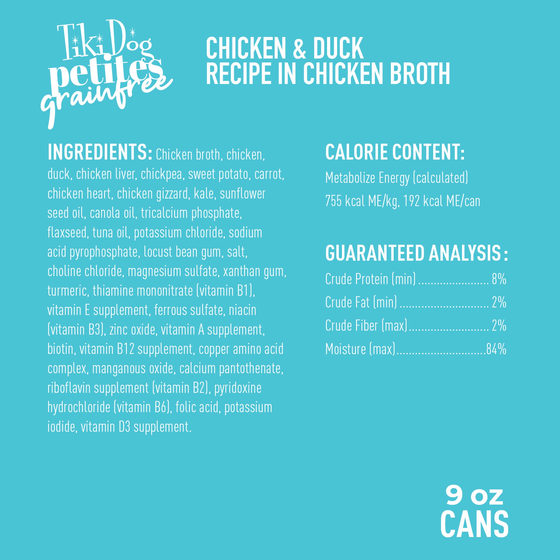 slide 7 of 7, Tiki Dog® Aloha Petites® All Life Stage Wet Dog Food - Chicken & Duck, 9 oz