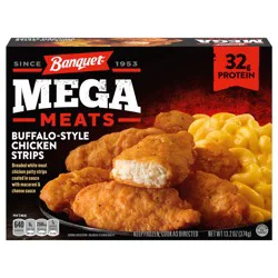 Banquet MEGA Meats Buffalo-Style Chicken Strips, Frozen Meal, 13.2 oz.