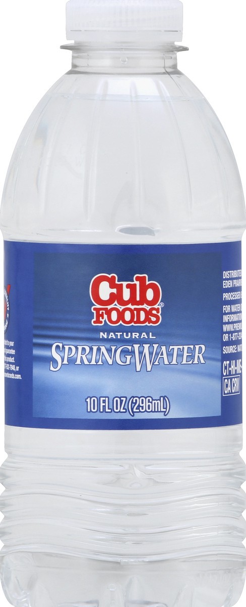 slide 2 of 6, Cub Foods Water, Natural Spring, 10 fl oz Bottles, 24 Each, 10 fl oz