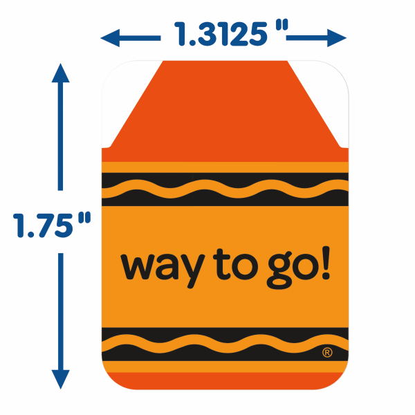 slide 2 of 5, Crayola Giant Stickers, 1-5/16"" X 1-3/4"", Multicolor, Pack Of 36 Stickers, 36 ct