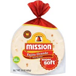 Mission Fajita Grande Flour Tortillas, 10 Count