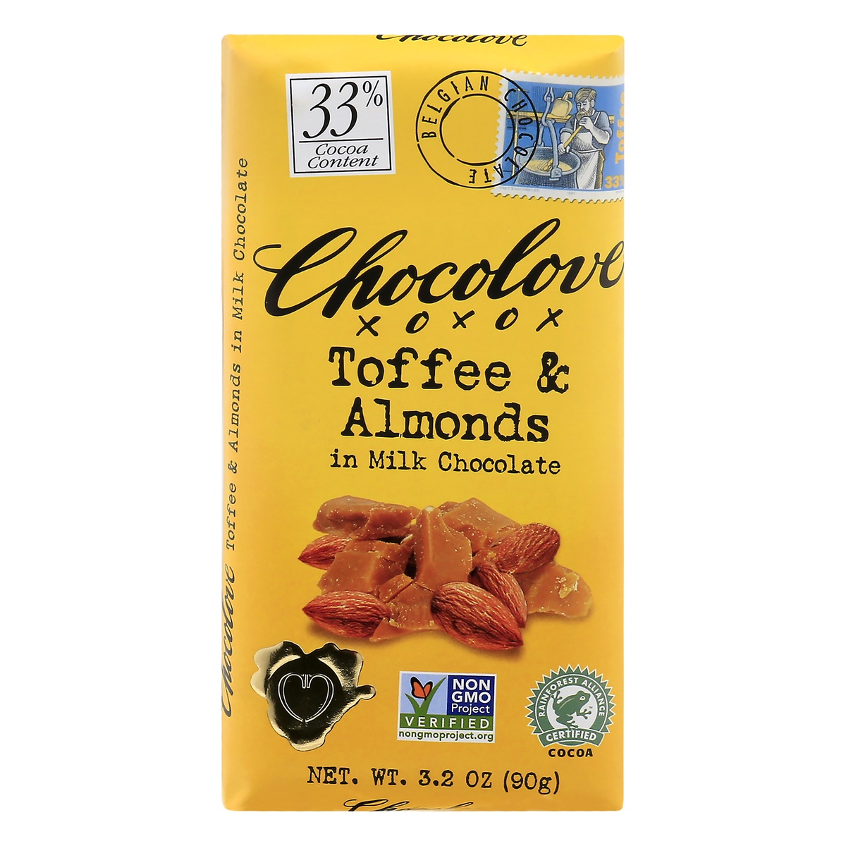 slide 1 of 1, Chocolove in Milk Chocolate Toffee & Almonds 3.2 oz, 3.2 oz