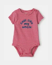 Carter's Baby 'Cool Like My Uncle' Striped Graphic Bodysuit - Red, 9M