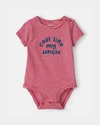 Carter's Baby 'Cool Like My Uncle' Striped Graphic Bodysuit - Red, 9M