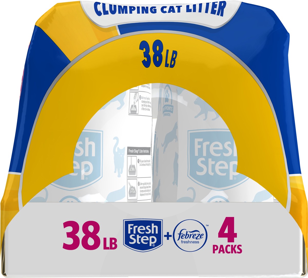 slide 3 of 8, Fresh Step Triple Action Scented Litter, Clumping Cat Litter, 38 Pounds, 38 lb