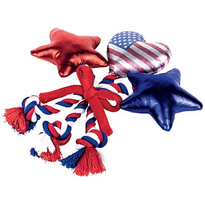 slide 1 of 1, Woof and Whiskers PatrioticBalloons Plush with Rope Dog Toy, 1 ct