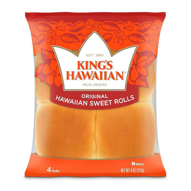 slide 1 of 2, King's Hawaiian Original Hawaiian Sweet Rolls, 4 Ct, 4 oz, 4 ct