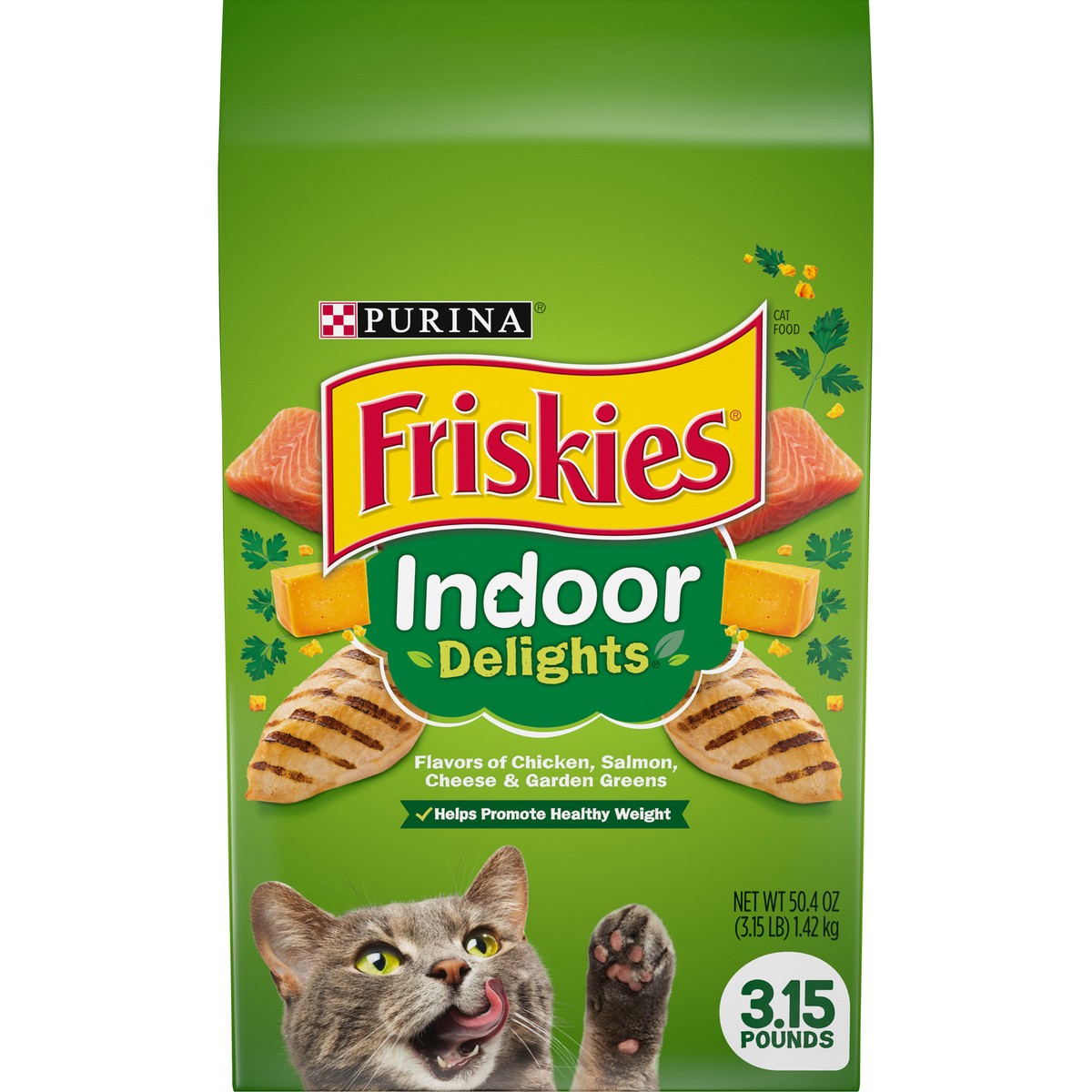 slide 1 of 9, Friskies Purina Friskies Indoor Dry Cat Food, Indoor Delights, 3.15 lb