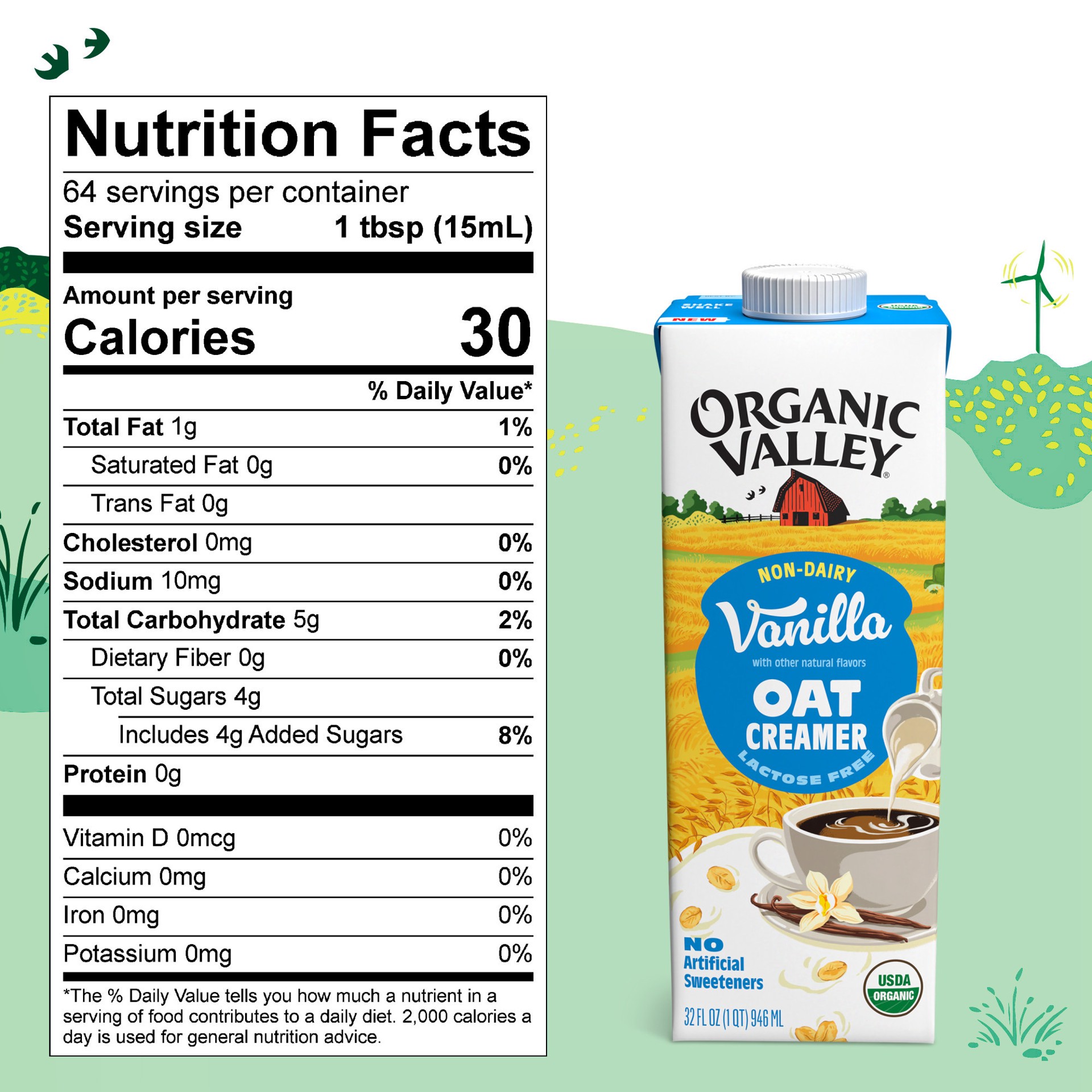 slide 5 of 8, Organic Valley Vanilla Organic Oat Creamer, 32 oz, 32 fl oz