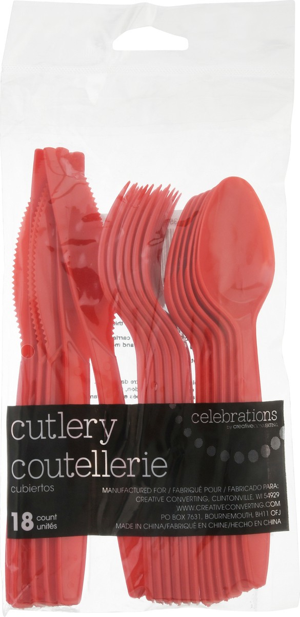 slide 6 of 12, Celebrations Creative Classic Red Cutlery, 18 ct
