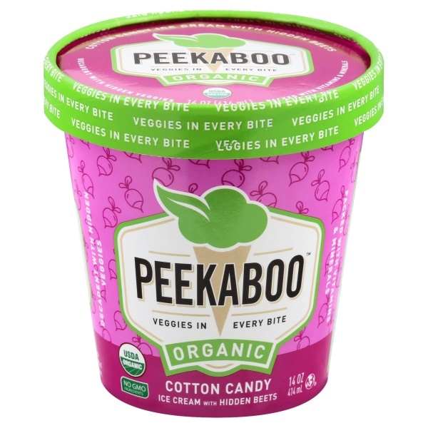 slide 1 of 1, Peekaboo Organic Cotton Candy Ice Cream With Hidden Beets, 14 oz