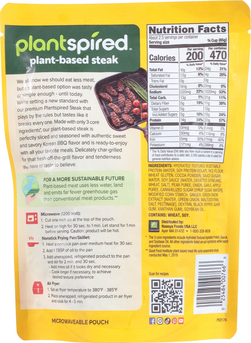 slide 12 of 13, Nasoya Plantspired Plant-Based Steak Korean BBQ Flavor, 7 oz, 7 oz