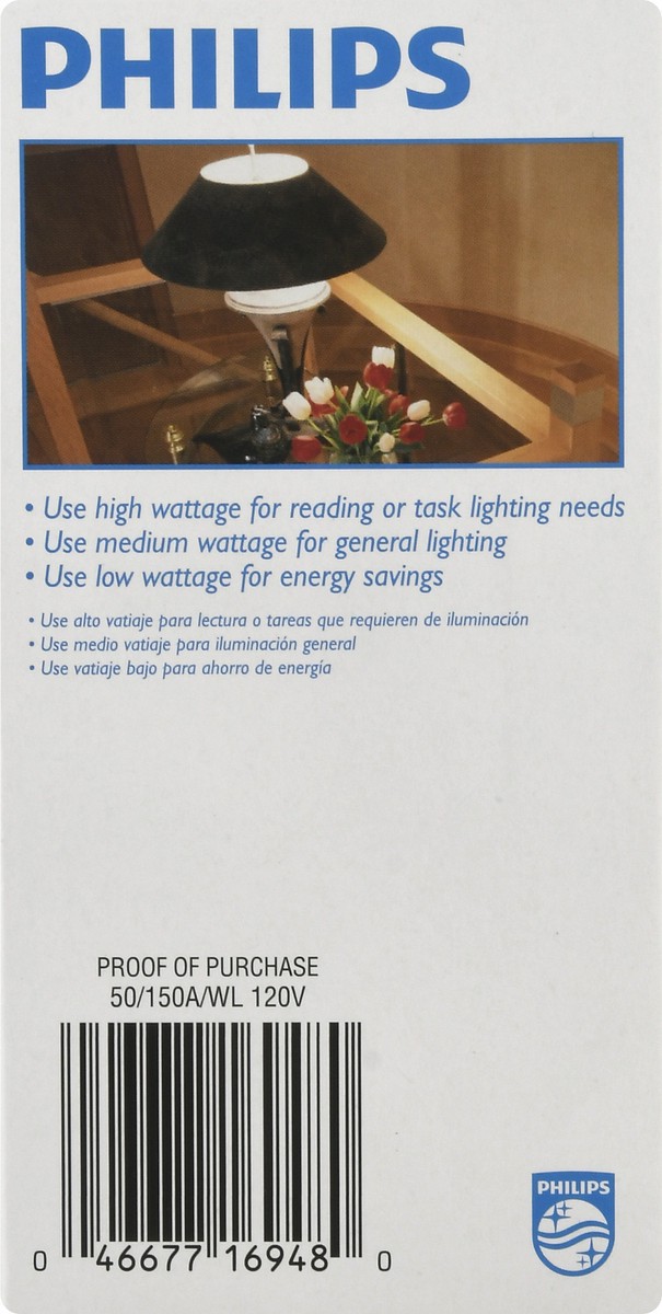 slide 7 of 9, Philips DuraMax 50/100/150 Watts 3-Way Light Bulb 1 ea, 1 ct