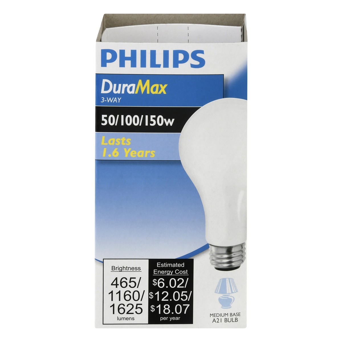 slide 1 of 9, Philips DuraMax 50/100/150 Watts 3-Way Light Bulb 1 ea, 1 ct