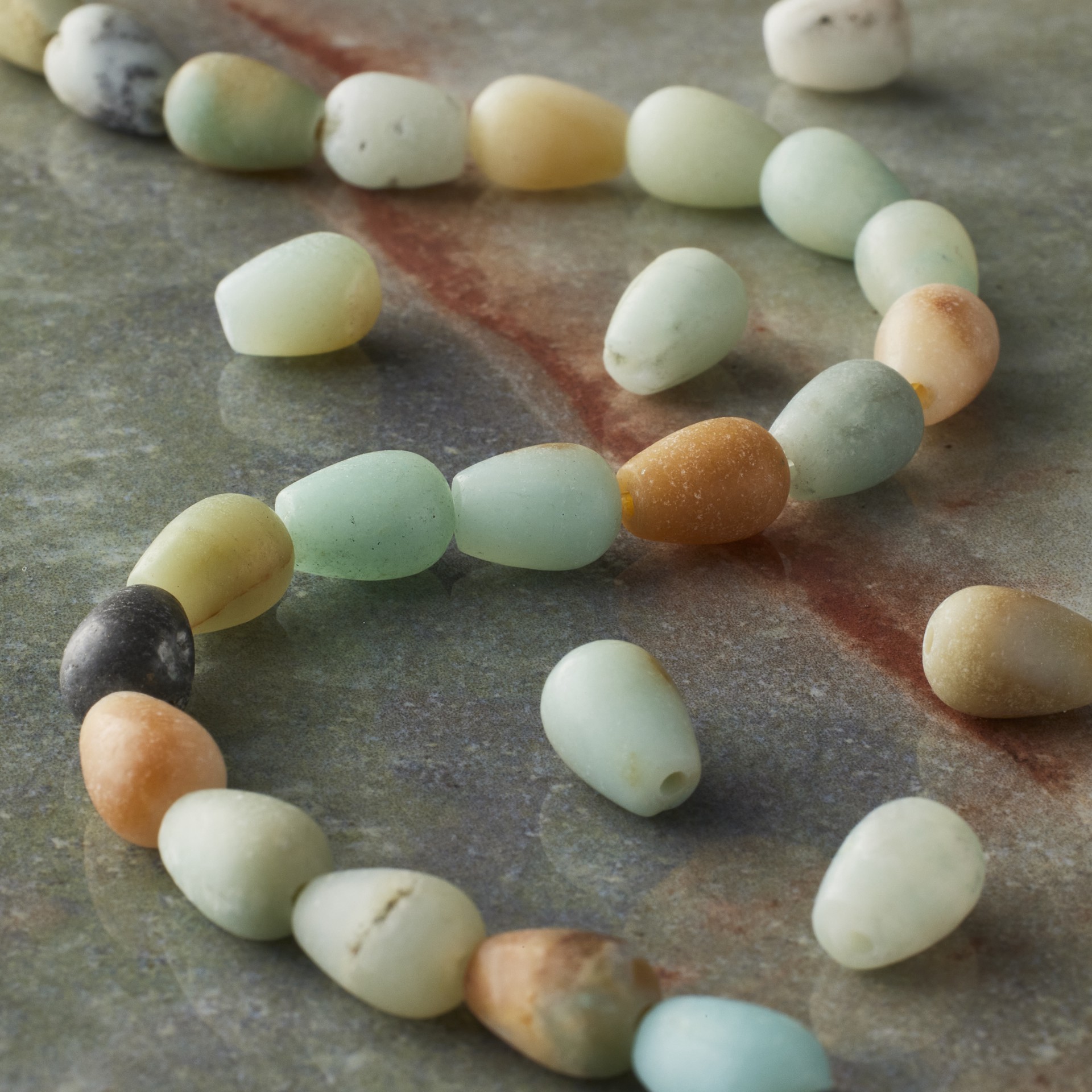 slide 2 of 3, Multicolor Amazonite Teardrop Beads, 9mm By Bead Landing, 9 mm