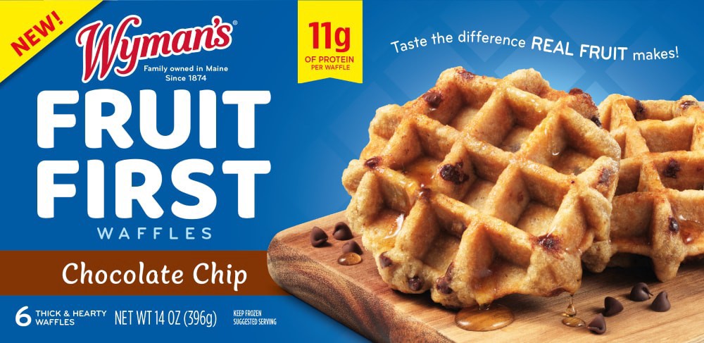 slide 1 of 2, Wyman's Fruit First Chocolate Chip Waffles 6 ea, 6 ct