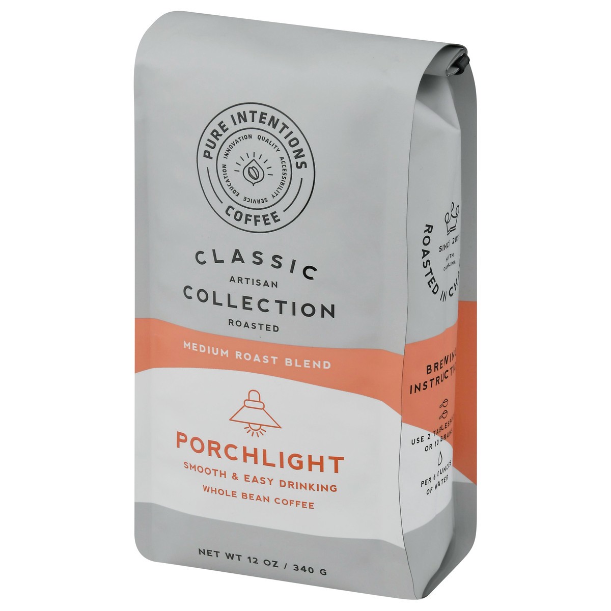 slide 3 of 13, Pure Intentions Coffee Porchlight Medium Roast Blend Whole Bean Coffee 12 oz, 12 oz