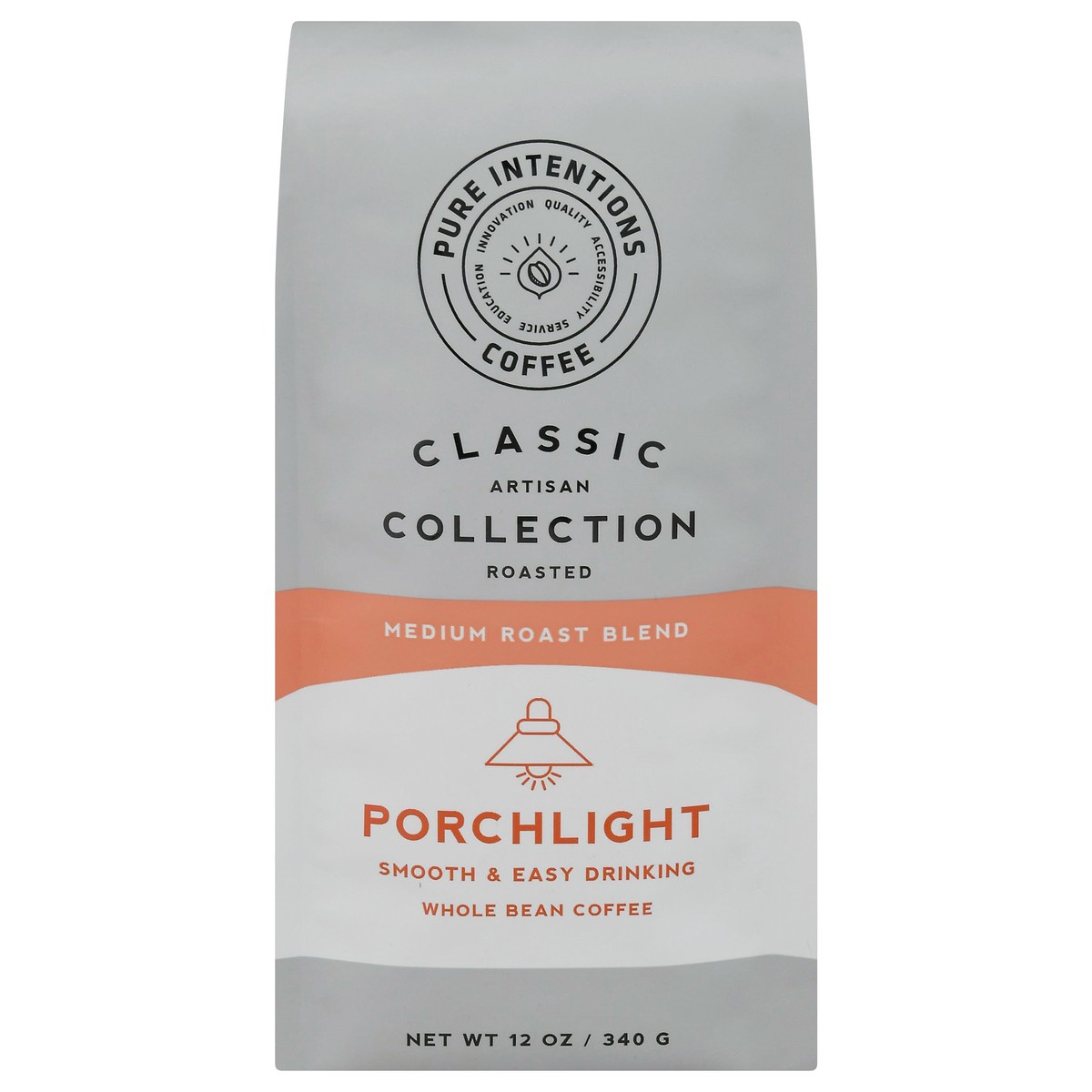 slide 13 of 13, Pure Intentions Coffee Porchlight Medium Roast Blend Whole Bean Coffee 12 oz, 12 oz