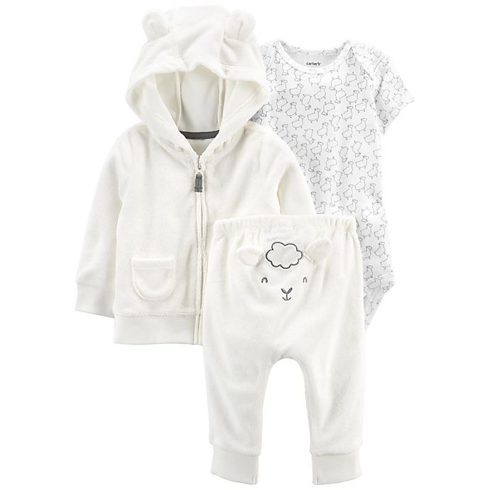 slide 1 of 1, carter's Newborn Sheep Little Cardigan Set - Ivory, 3 ct