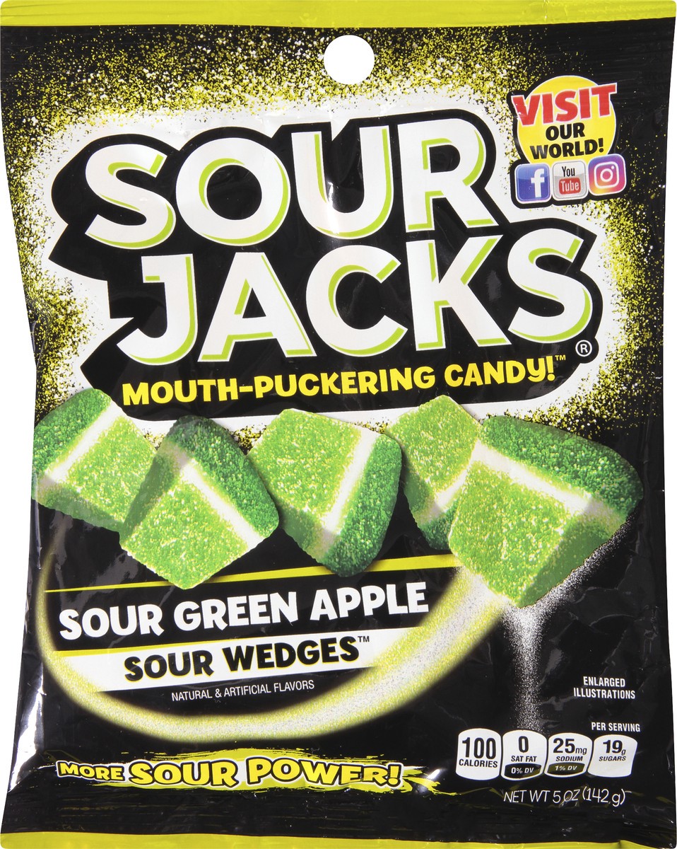 slide 6 of 9, Sour Jacks Sour Wedges Sour Green Apple Candy 5 oz, 1 ct