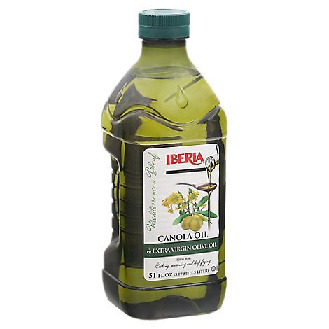slide 1 of 1, Iberia Canola Oil & X-Virgin Olive Oil Blend, 51 fl oz