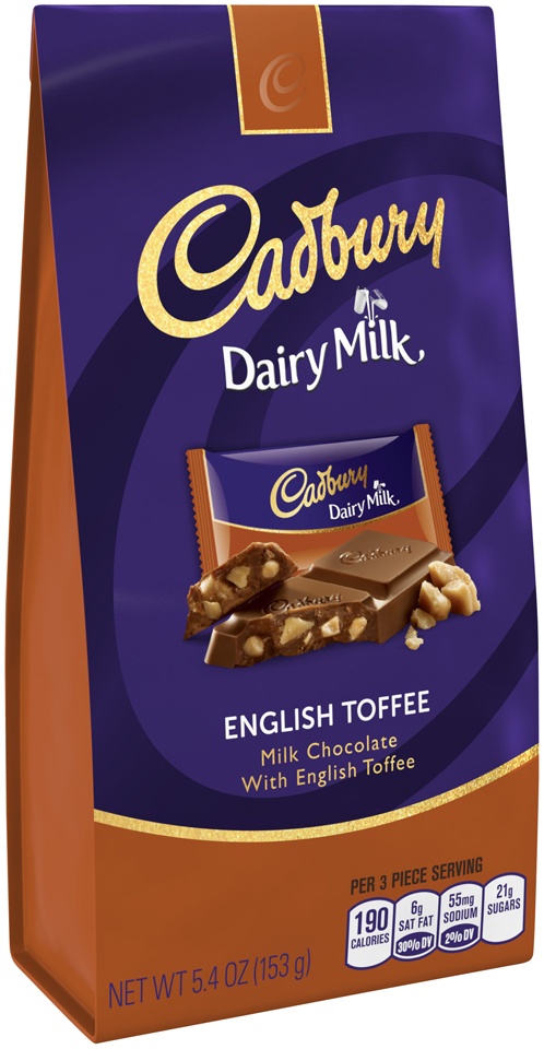 slide 1 of 2, Cadbury Milk Chocolate English Toffee Pouch, 5.4 oz