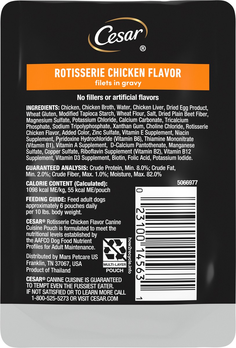 slide 10 of 15, Cesar Filets in Gravy Rotisserie Chicken Flavor Canine Cuisine 1.76 oz, 1.76 oz