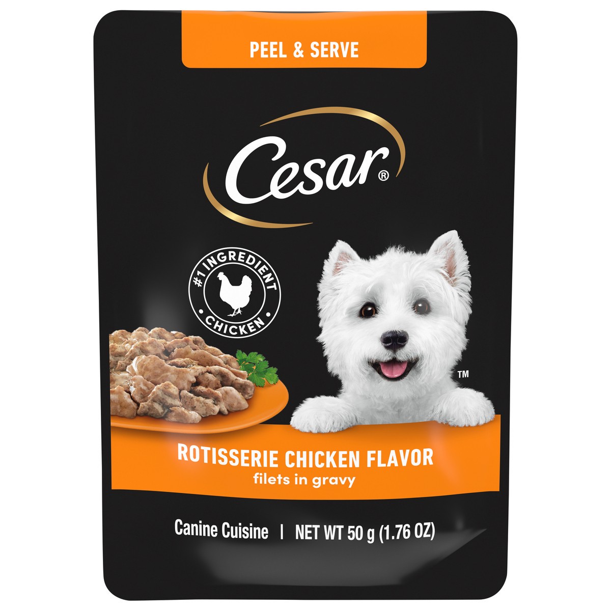 slide 12 of 15, Cesar Filets in Gravy Rotisserie Chicken Flavor Canine Cuisine 1.76 oz, 1.76 oz