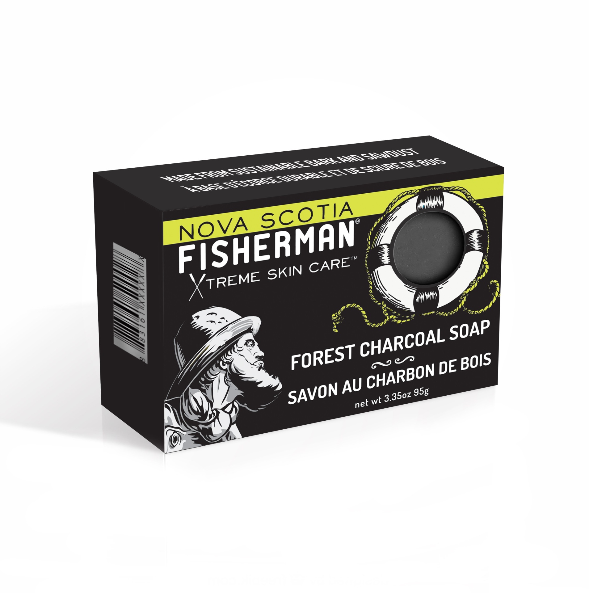 slide 1 of 1, Nova Scotia Fisherman Forest Charcoal Soap Bar, 3.3 oz