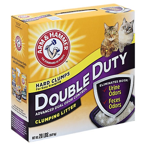 slide 1 of 1, Arm & Hammer Cat Litter Clumping Advanced Odor Control Double Duty, 20 lb