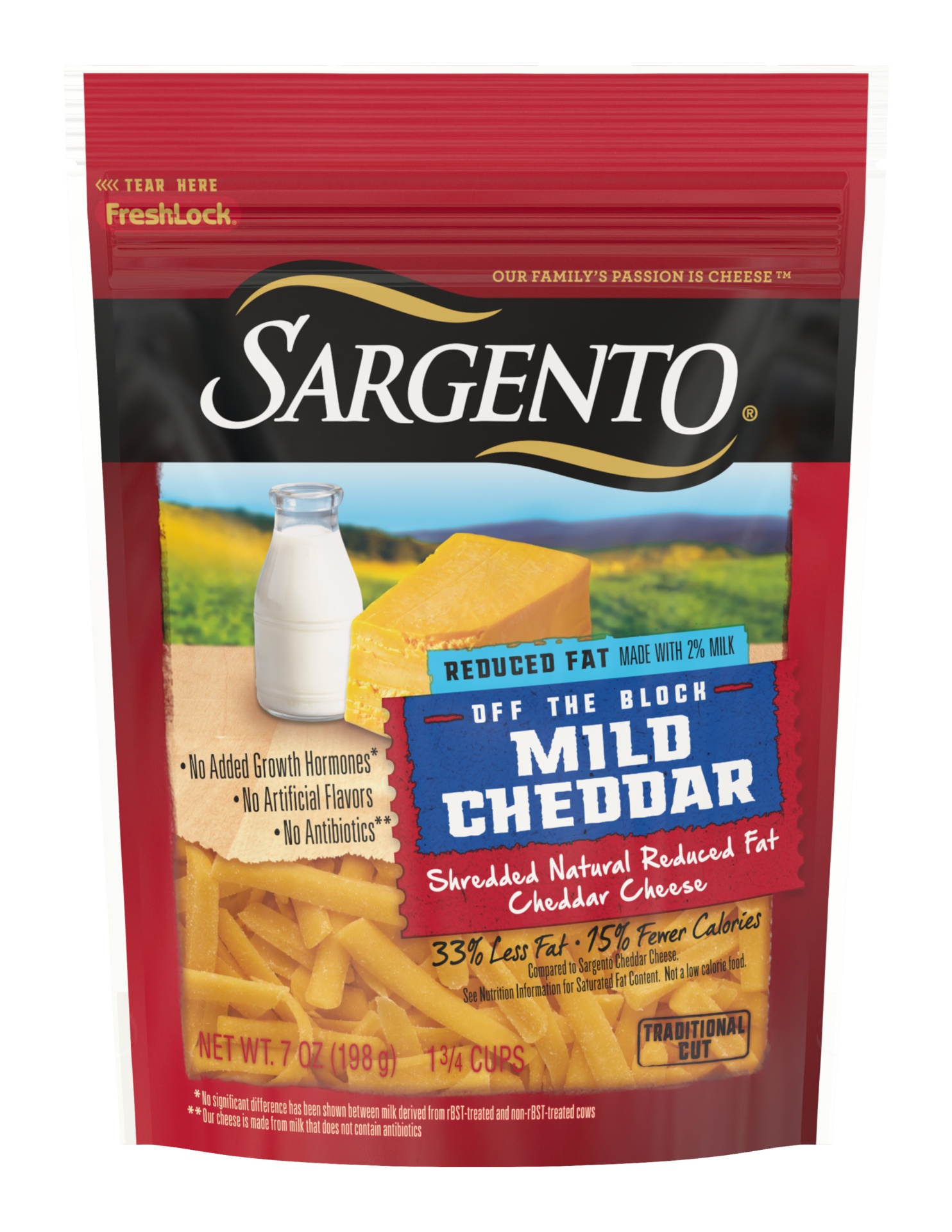 slide 1 of 8, Sargento Off The Block Mild Cheddar Reduced Fat Shredded Cheese, 7 oz