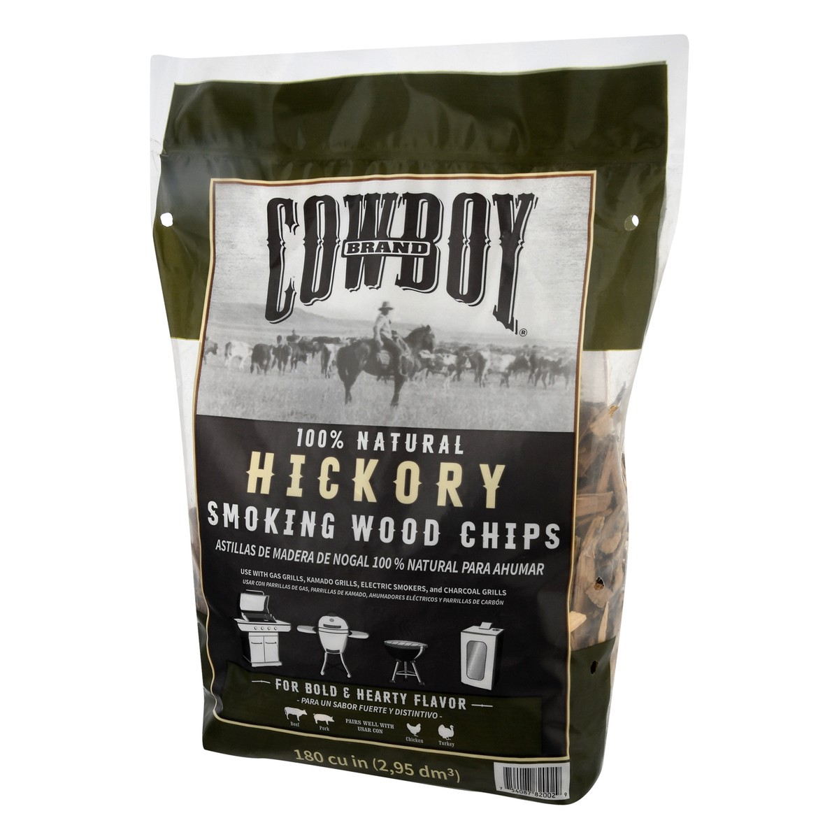 slide 3 of 9, Cowboy Charcoal Duraflame Cowboy Hickory Wood Chips, 180 cu in