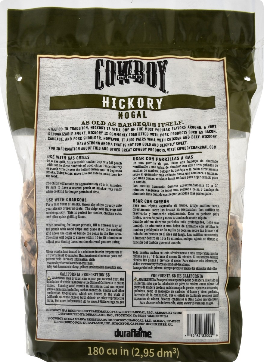 slide 5 of 9, Cowboy Charcoal Duraflame Cowboy Hickory Wood Chips, 180 cu in