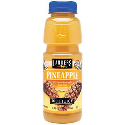 slide 1 of 1, Langers Pineapple Juice - 16 oz, 16 oz