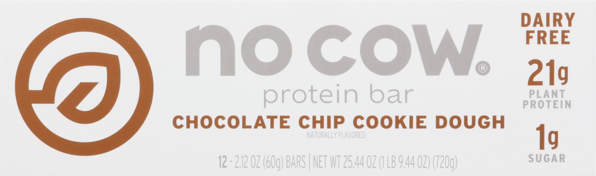 slide 12 of 14, No Cow Chocolate Chip Cookie Dough Protein Bar 12-2.12 oz Bars, 12 ct