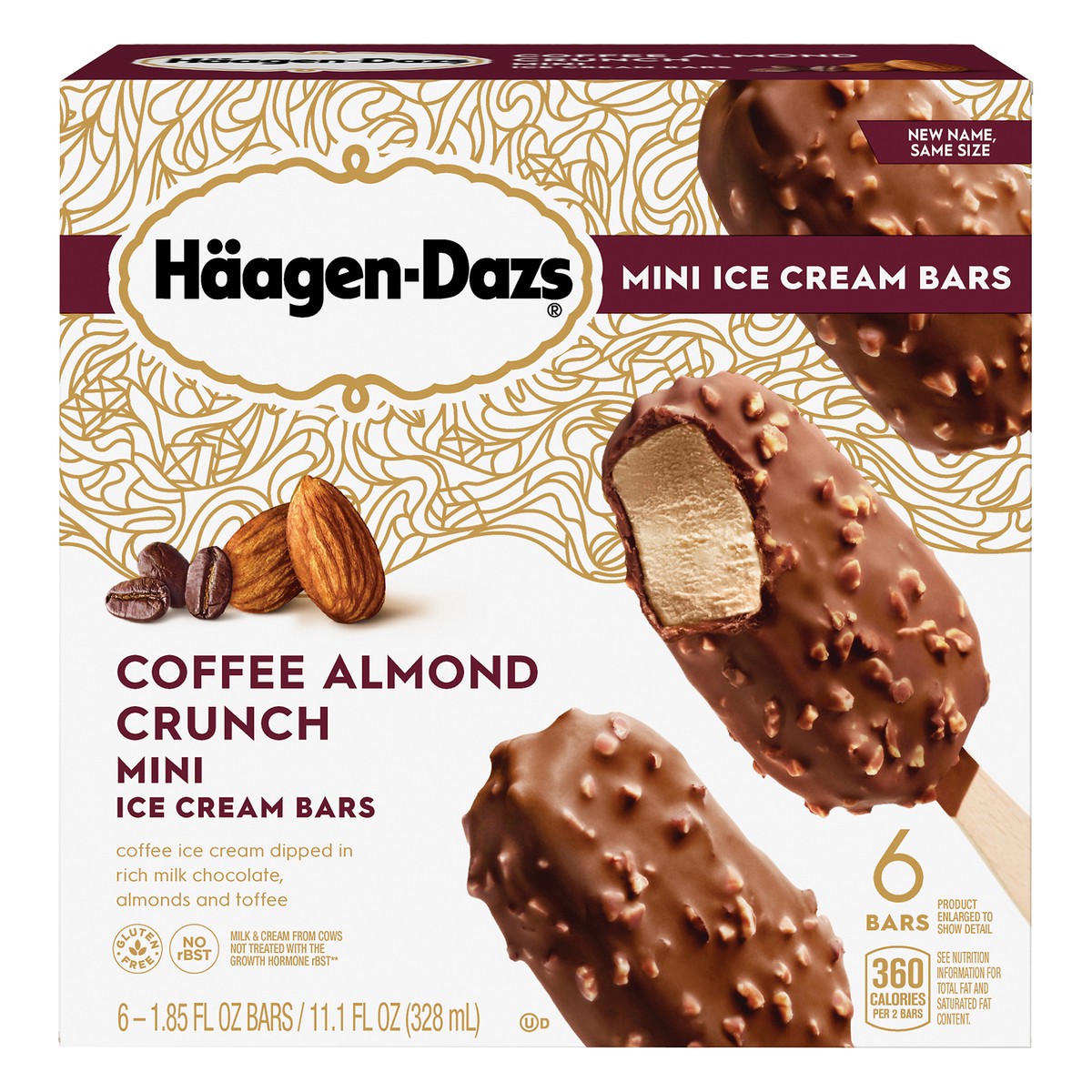 slide 1 of 9, Häagen-Dazs Haagen-Dazs Mini Coffee Almond Toffee Crunch Ice Cream Bars, 6 ct
