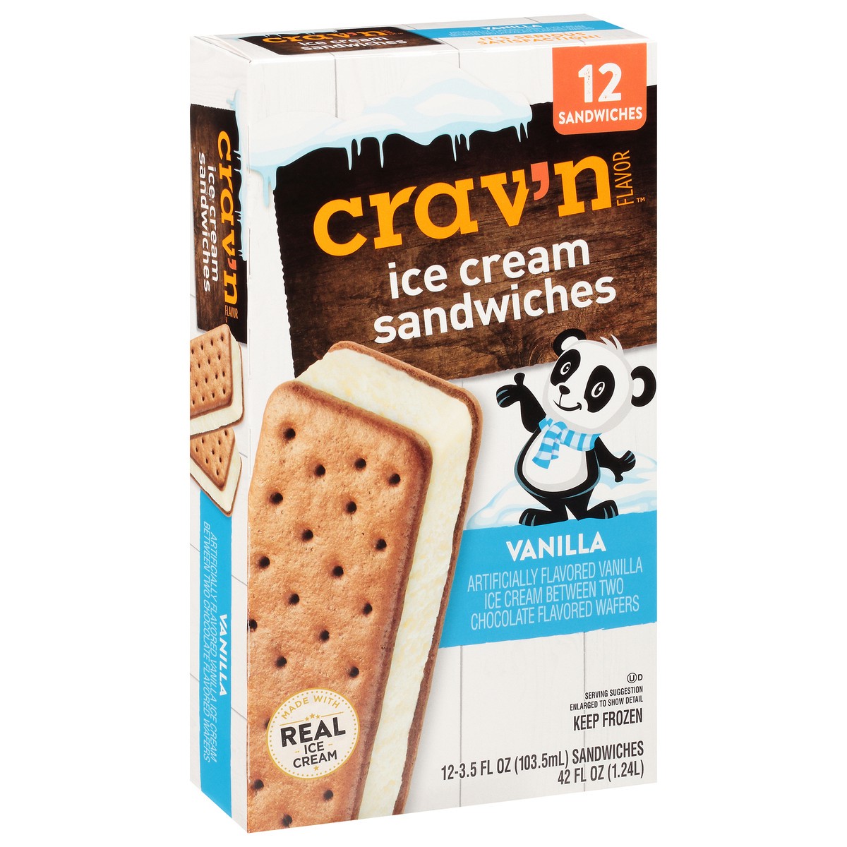 slide 2 of 2, Crav'n Flavor Vanilla Ice Cream Sandwiches 12 ea, 12 ct